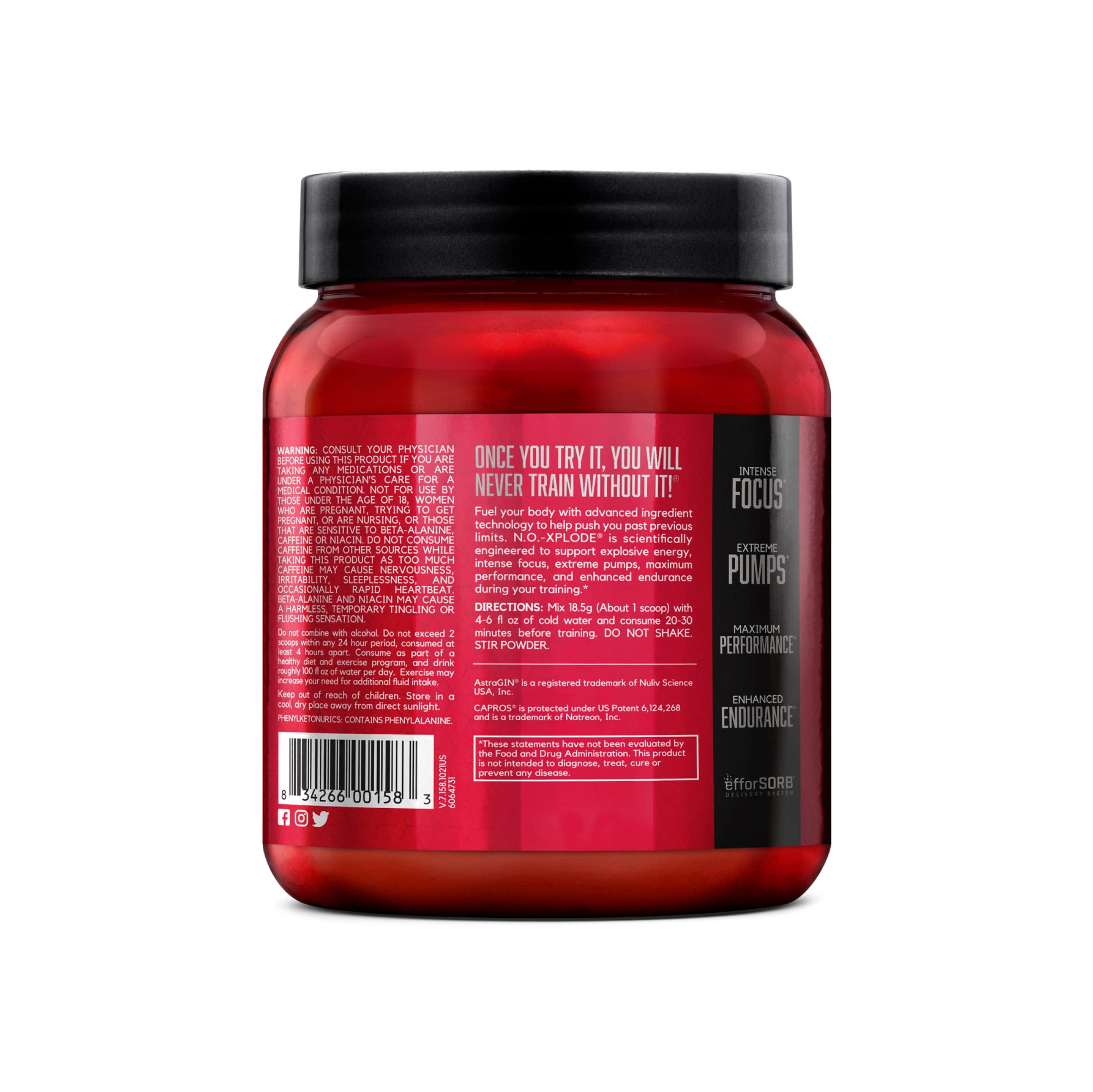 BSN N.O.-XPLODE packaging variant indicates different labels.
