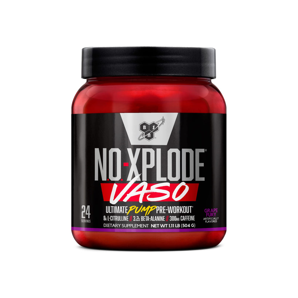 BSN N.O.-XPLODE VASO grape fury can boosts pre-workout energy and pumps