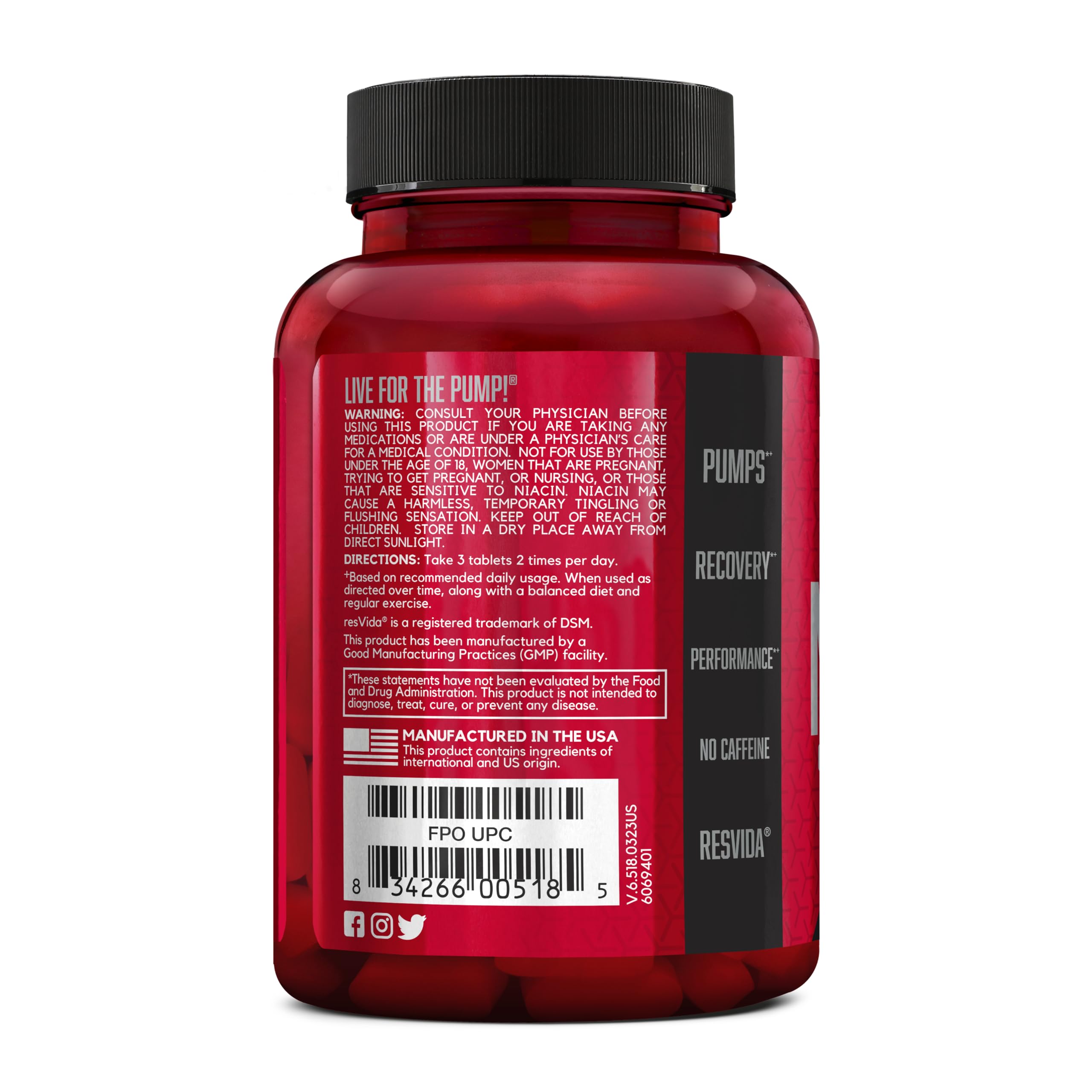 BSN Nitrix 2.0 L-Citrulline 3g emphasis for pumps during training.