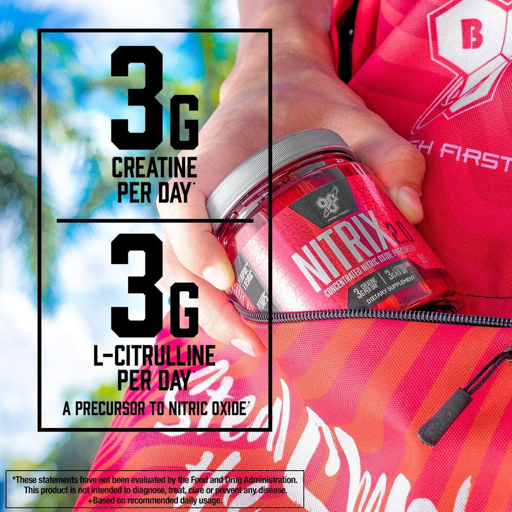 BSN Nitrix 2.0 muscular fullness cue during training.