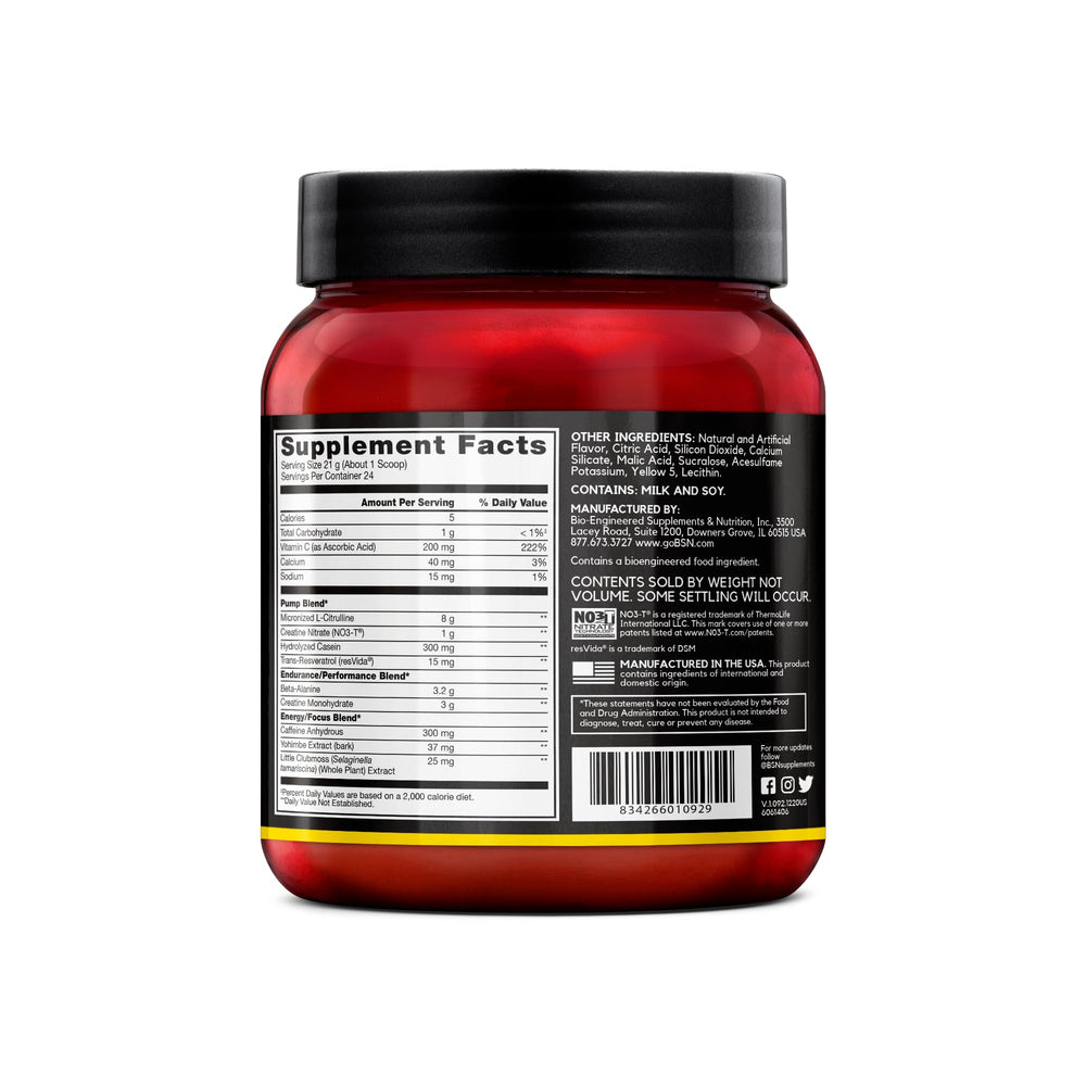 BSN N.O.-XPLODE VASO packaging on shelf emphasizing value and flavor