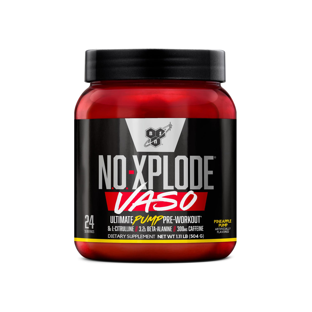 BSN N.O.-XPLODE VASO pump bottle for a powerful pre-workout pump