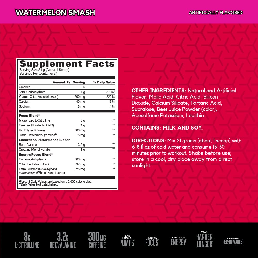 BSN N.O.-XPLODE VASO pump glass shows energy and focus for workouts