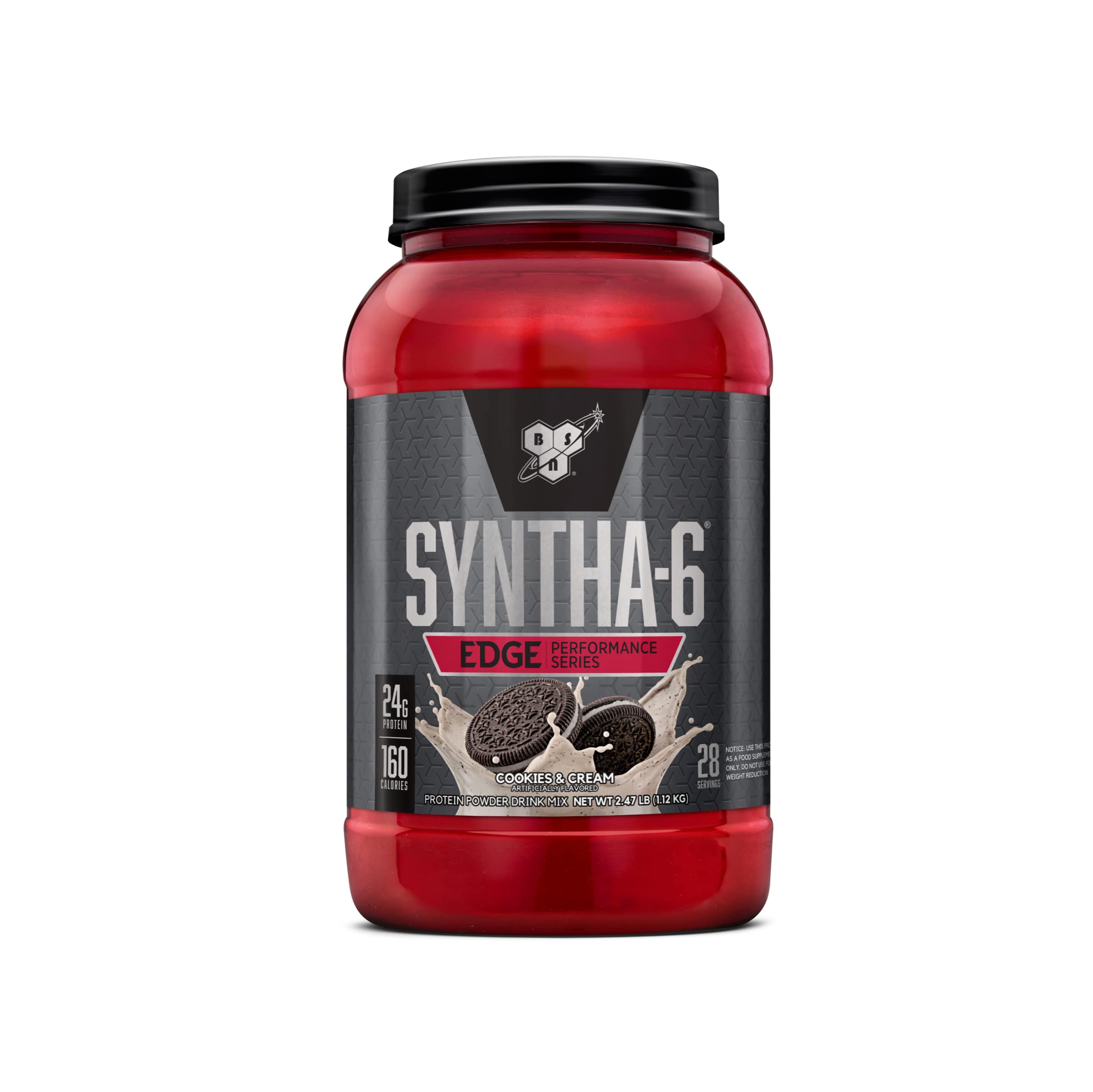 BSN SYNTHA-6 EDGE Cookies n Cream tub highlights creamy protein blend for daily shakes