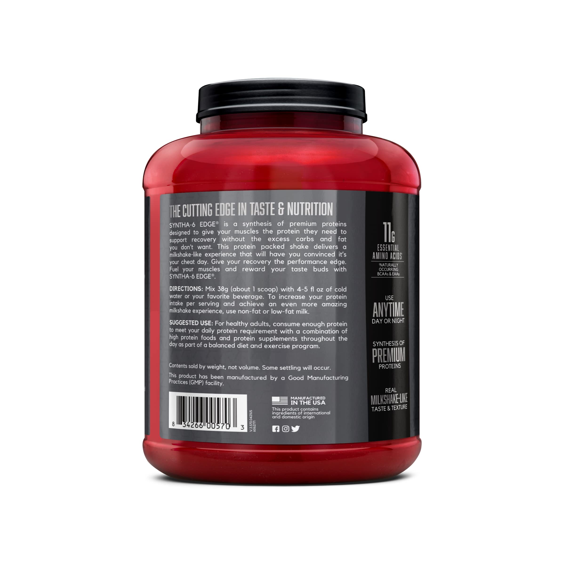 BSN SYNTHA-6 EDGE made-in-USA label close-up