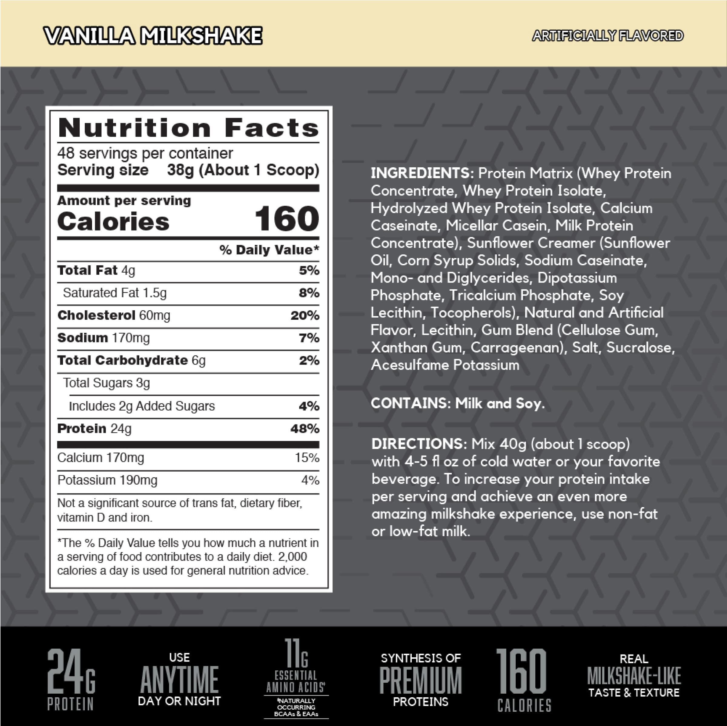 BSN SYNTHA-6 EDGE vanilla shake glass highlights milkshake-like texture for flavor and recovery