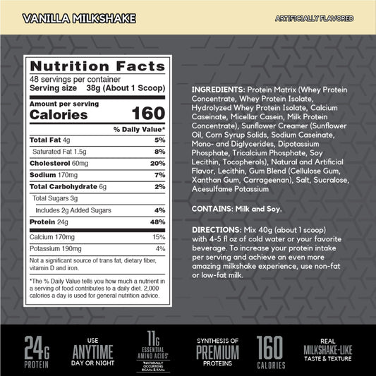 BSN SYNTHA-6 EDGE vanilla shake glass highlights milkshake-like texture for flavor and recovery