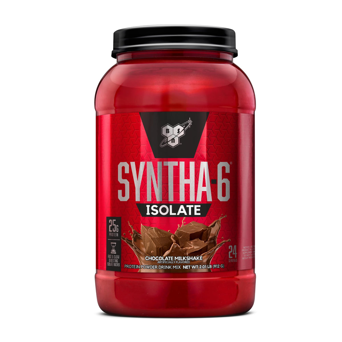 BSN SYNTHA-6 ISOLATE bottle in chocolate flavor for convenient post-workout protein
