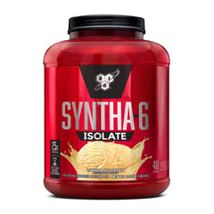 BSN SYNTHA-6 ISOLATE Vanilla Ice Cream tub showing 25 g protein per serving for post-workout support.