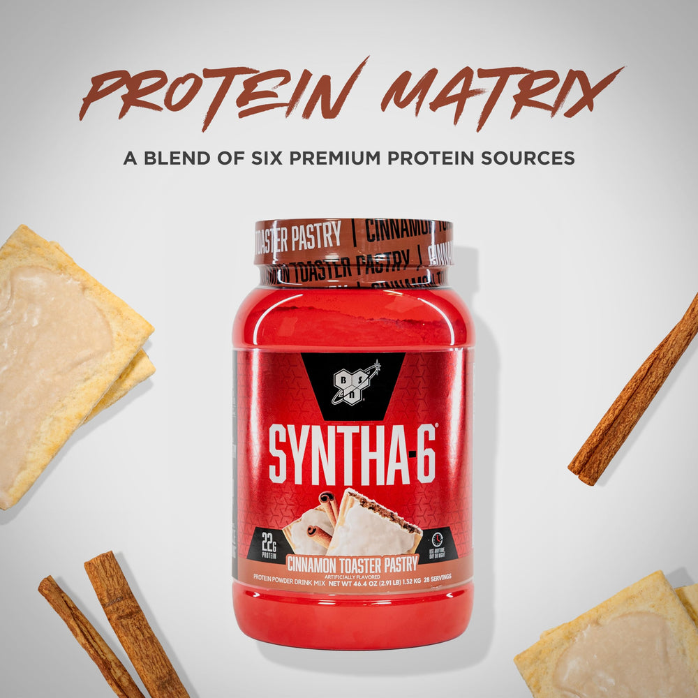 BSN SYNTHA-6 creamy shake being prepared in a glass