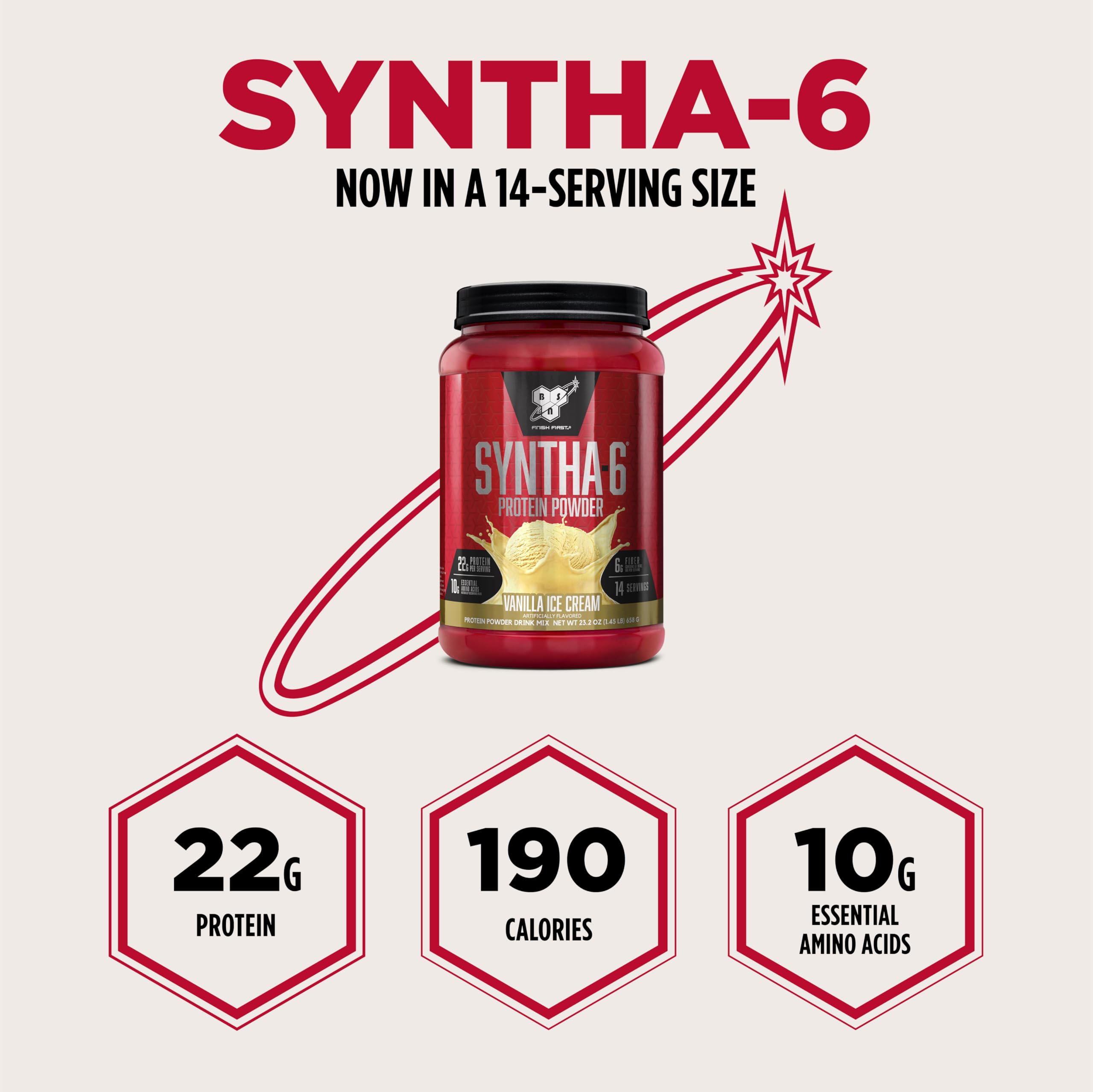 BSN SYNTHA-6 shake in glass shows milkshake like consistency