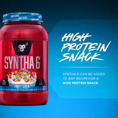 BSN SYNTHA-6 shaker bottle beside the tub for convenient on-the-go fueling.