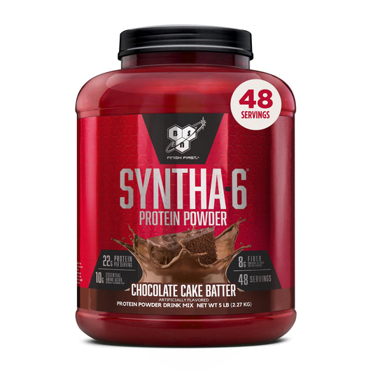 BSN SYNTHA-6 tub with chocolate cake batter flavor supports daily protein intake