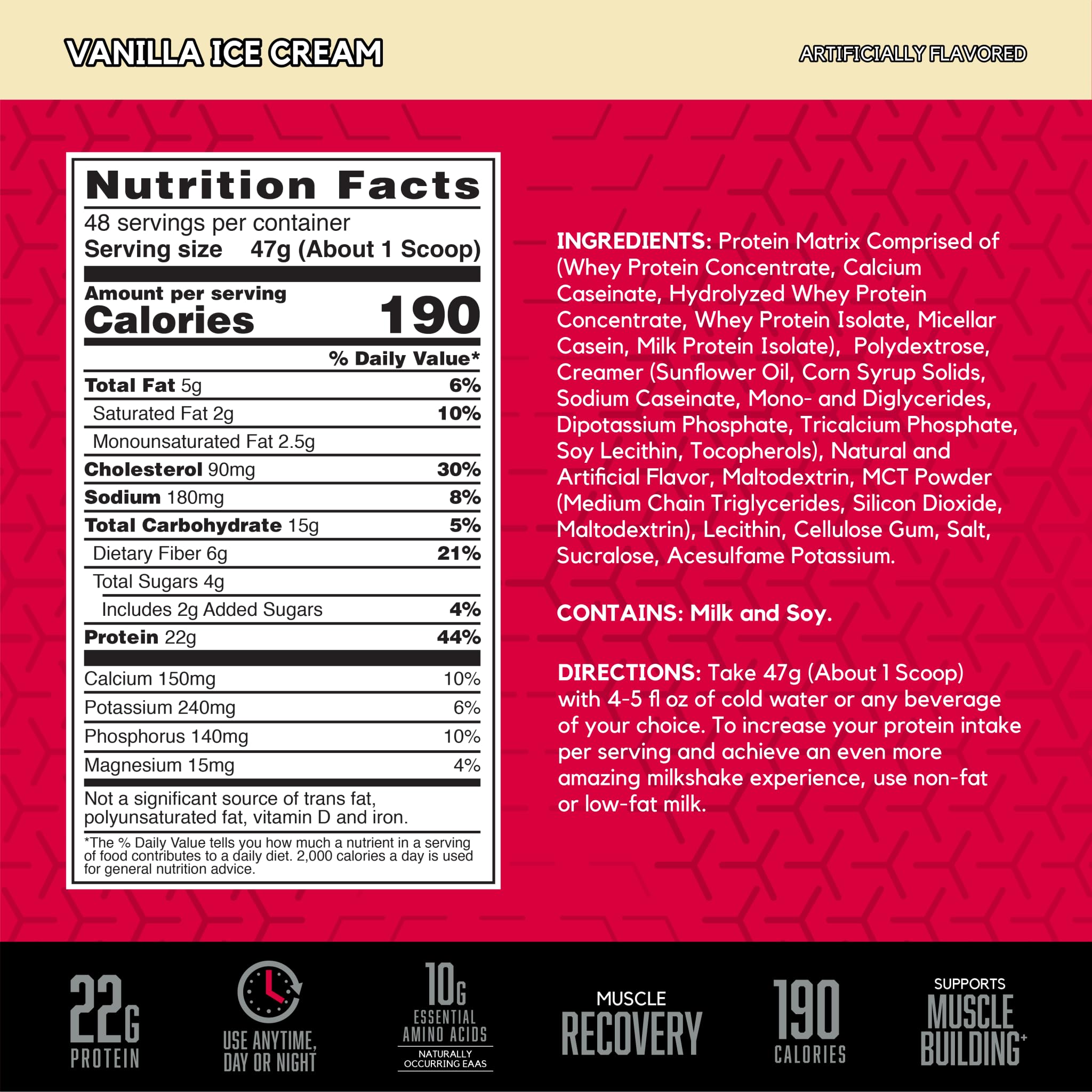 BSN SYNTHA-6 vanilla shake glass, creamy post-workout fuel.
