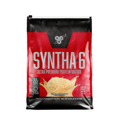 BSN SYNTHA-6 vanilla shake close-up with creamy texture.