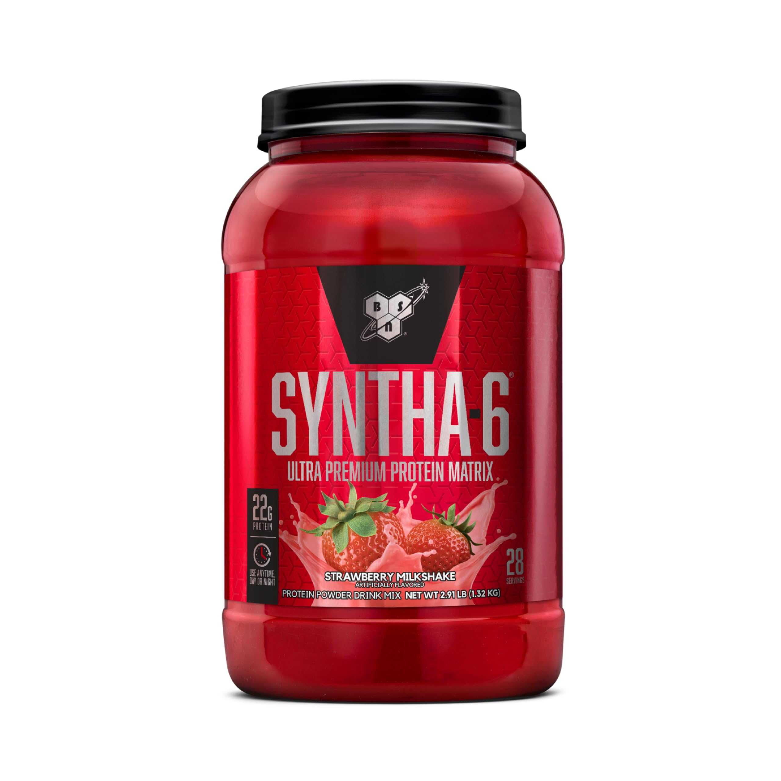 BSN SYNTHA-6 tub with strawberry flavor for convenient daily protein support