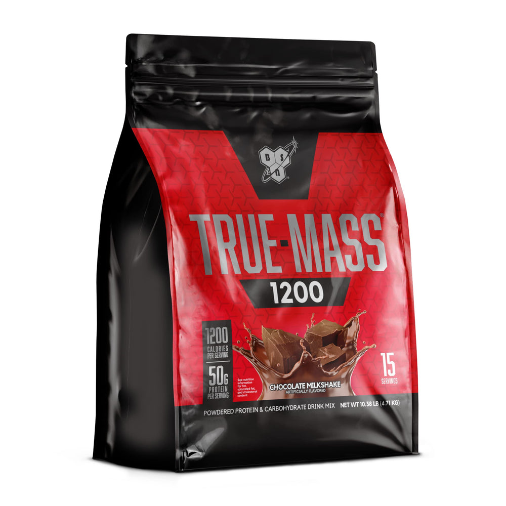 BSN TRUE-MASS 1200 amino acids breakdown graphic on label.