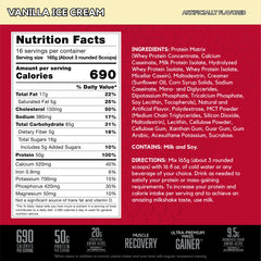 BSN TRUE-MASS canister close-up showing premium protein sources