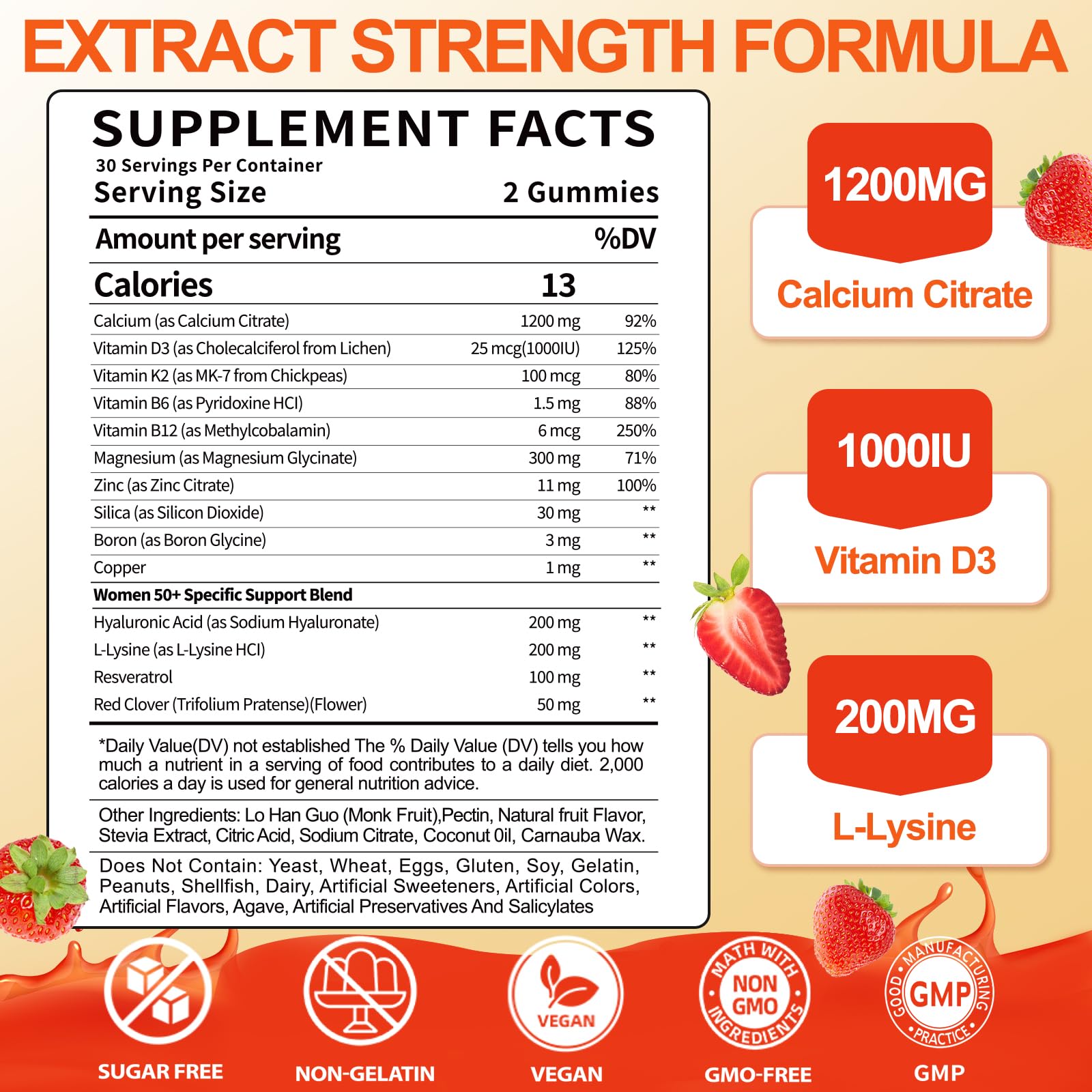 BSSTABBON bottle back label with ingredients and daily values for wellness