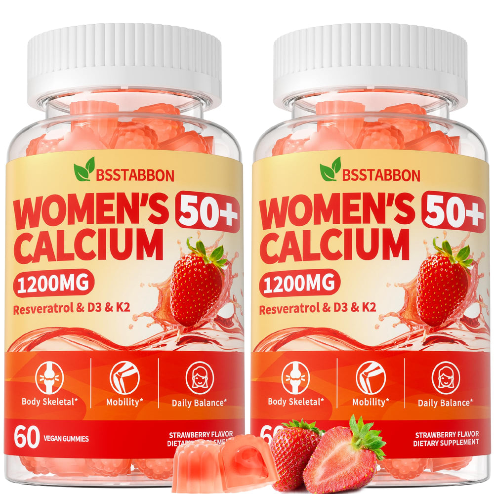 BSSTABBON calcium citrate gummies bottle front showing 1200 mg calcium support