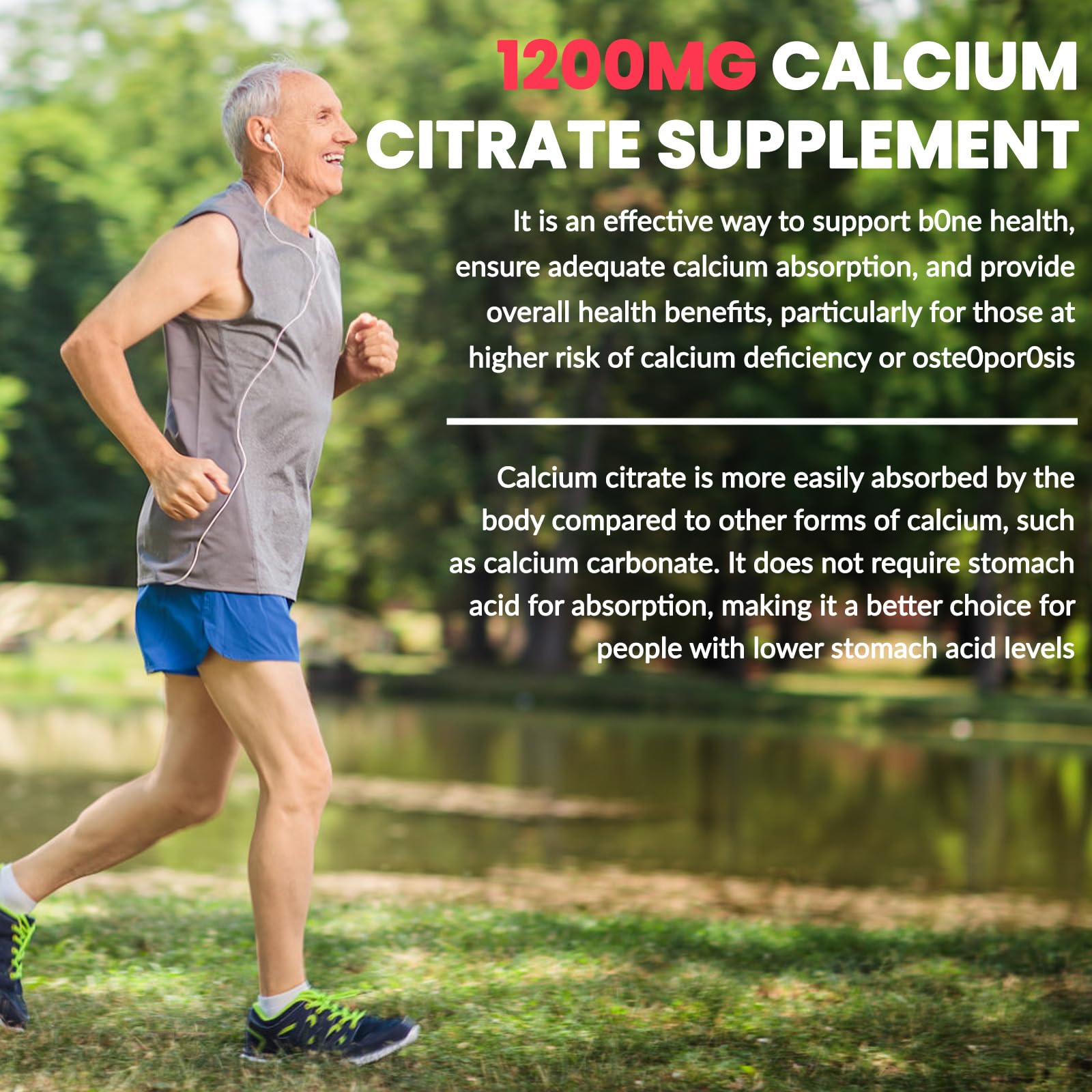 BSSTABBON calcium citrate gummies pour, suggesting convenient, chewable daily calcium on the go.