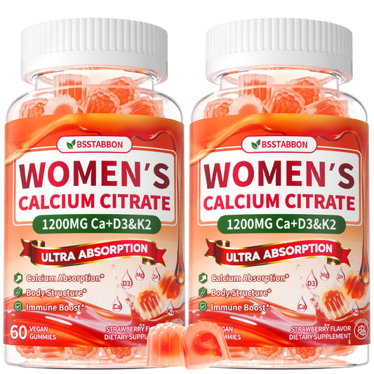 BSSTABBON Calcium Gummies bottle showing convenient daily dose for women