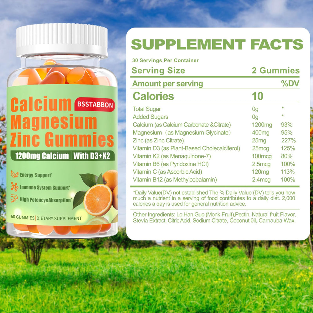 BSSTABBON gummies close-up highlights natural orange flavor and texture