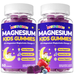 BSSTABBON Kid's 4+ magnesium gummies bottle supports an easy nightly routine.