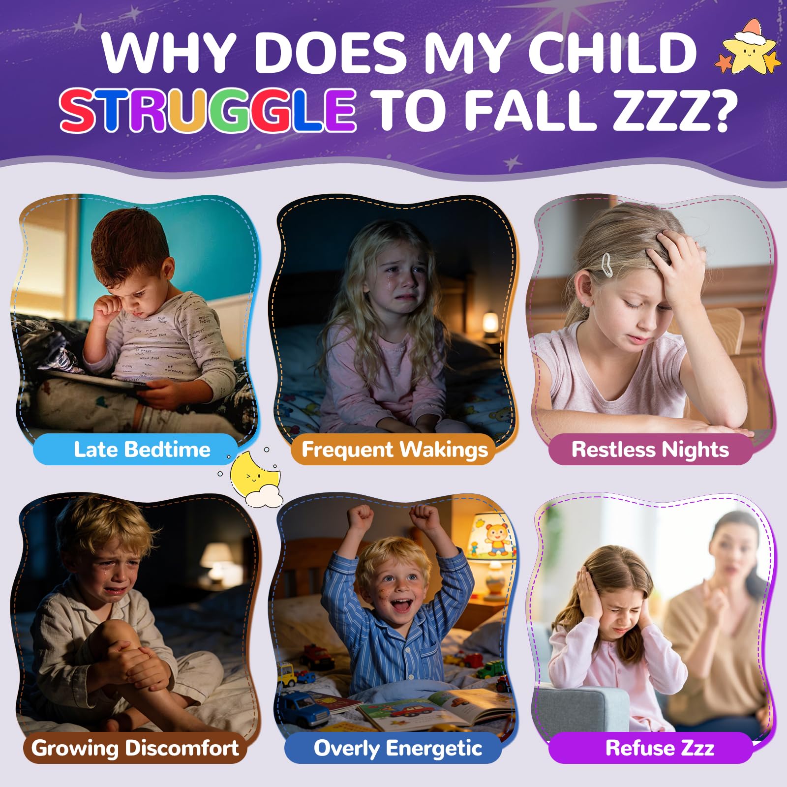 Nutrition panel shows magnesium, zinc, D3, elderberry supporting overall wellness in kids