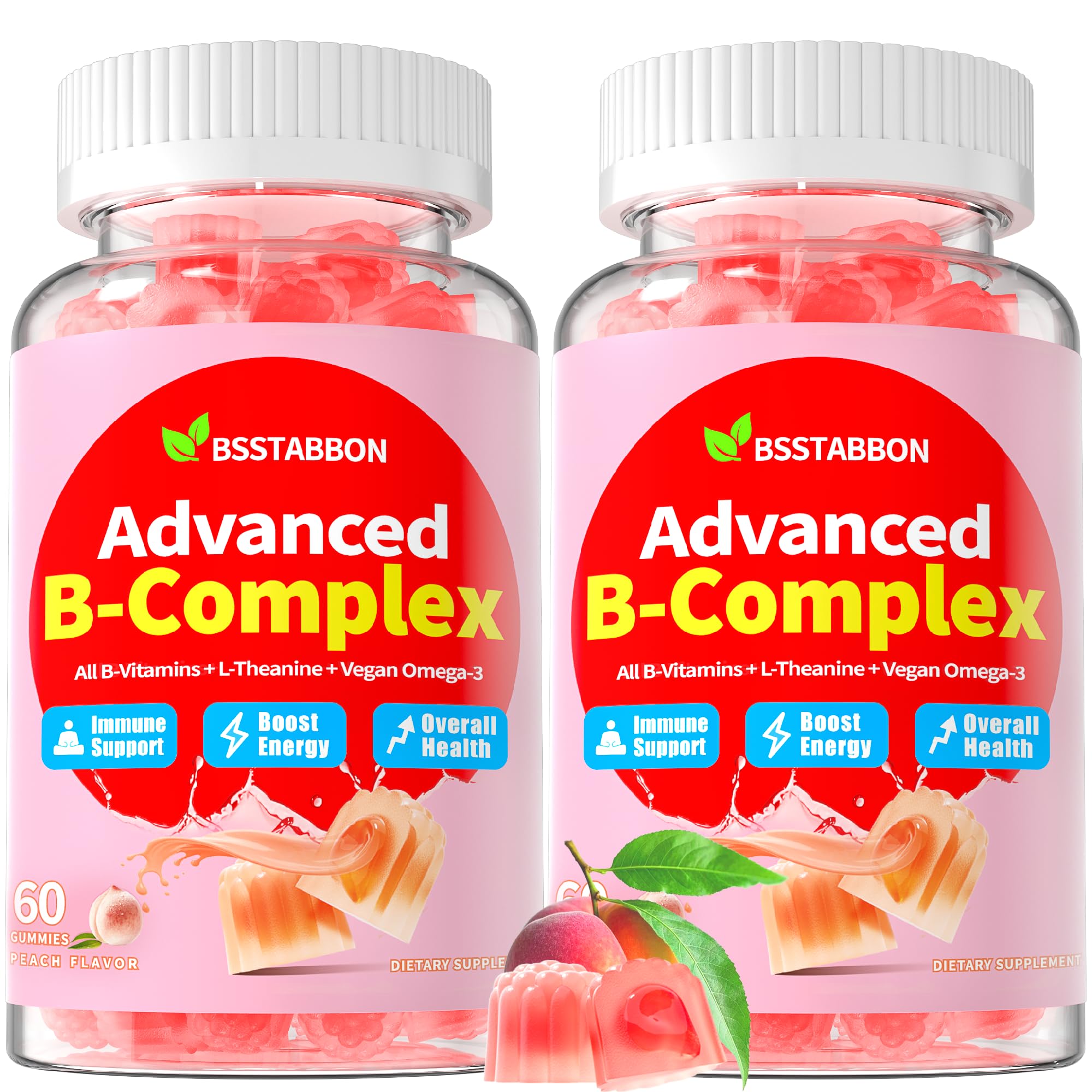 BSSTABBON methylated B gummies in bottle front for easy daily energy support