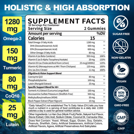 BSSTABBON omega-3 gummies highlight 1 to 1 EPA DHA balance for adults