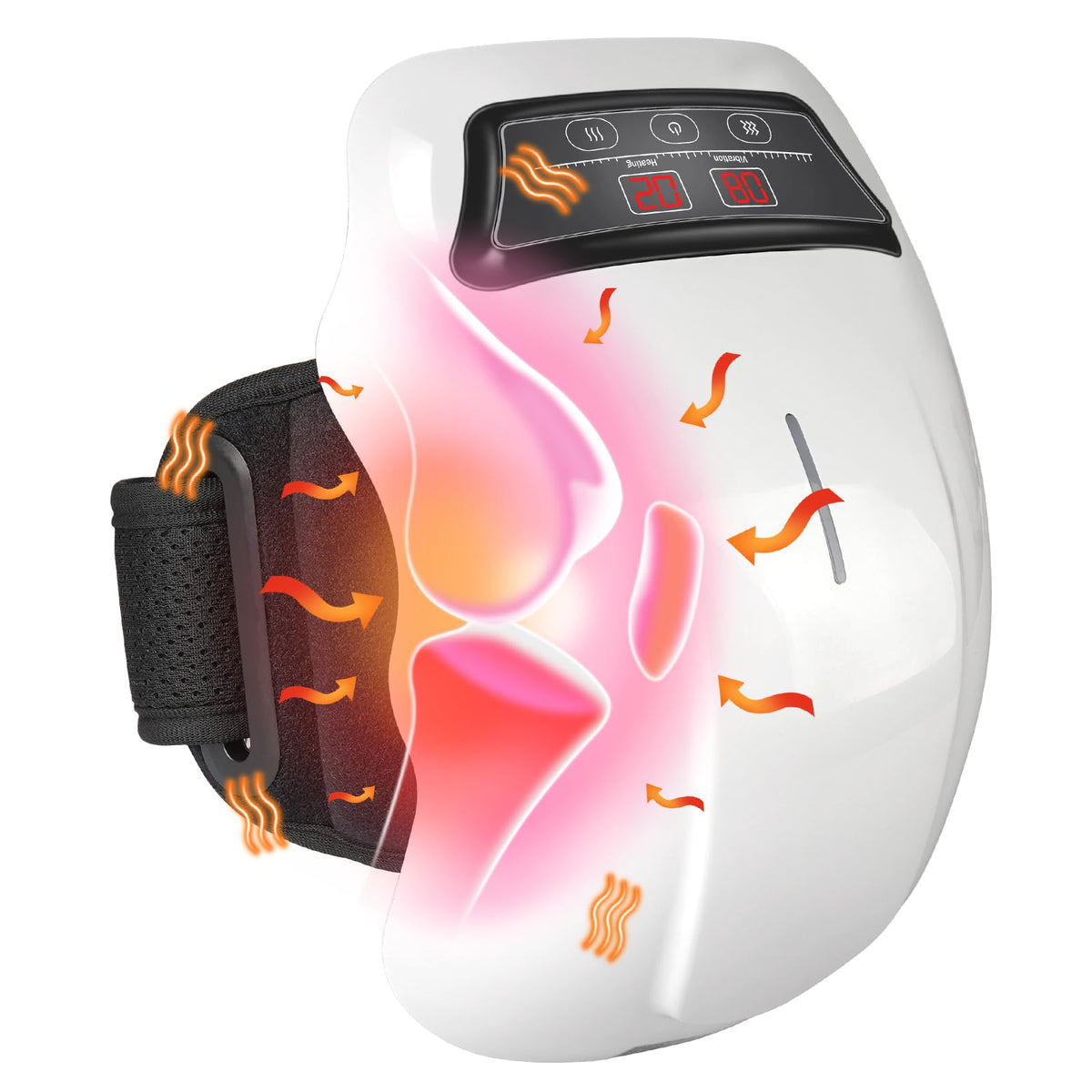 Bsteciar heated knee massager front view showing compact design and warmth