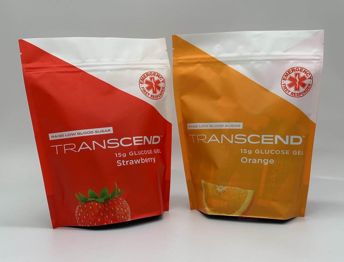 BSVI Transcend strawberry glucose gel pouch delivers flavor and fast energy during activity.