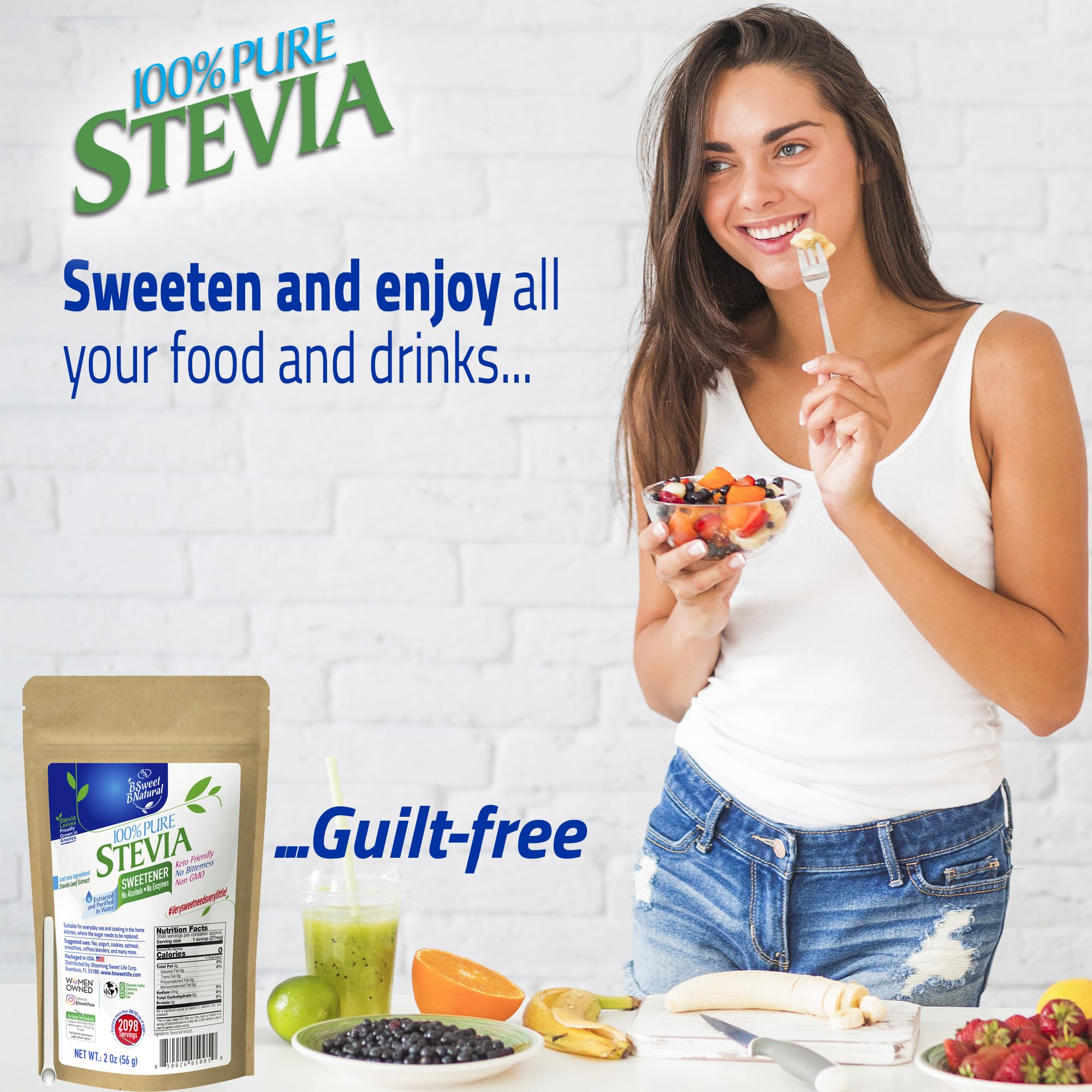 BSweetBNatural stevia powder pantry storage keeps freshness.