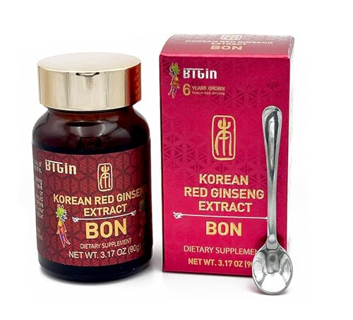 BTGIN Bon Korean Red Panax Ginseng extract with measuring spoon for precise daily dosing