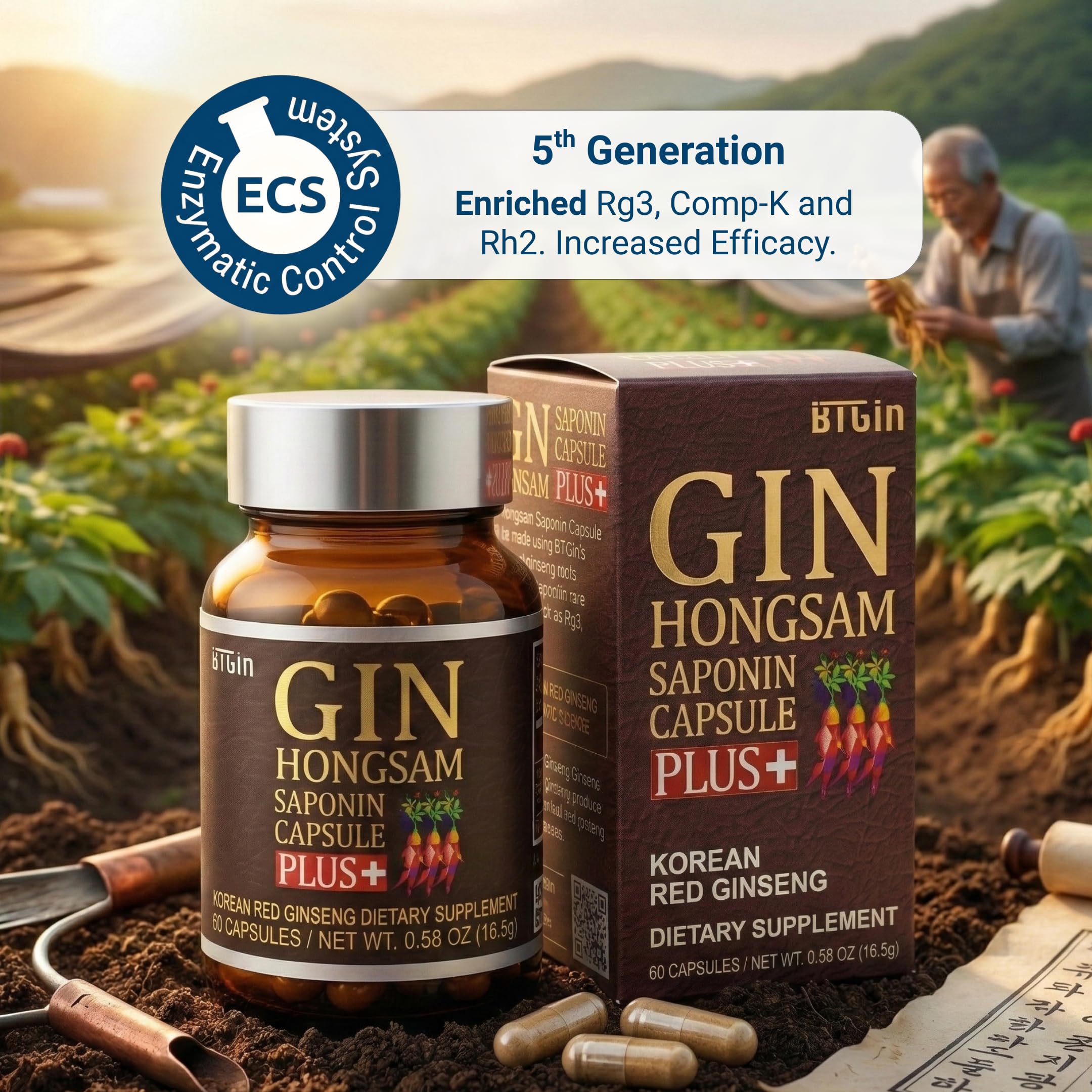BTGIN daily wellness capsules on label highlight immune support and antioxidant protection.