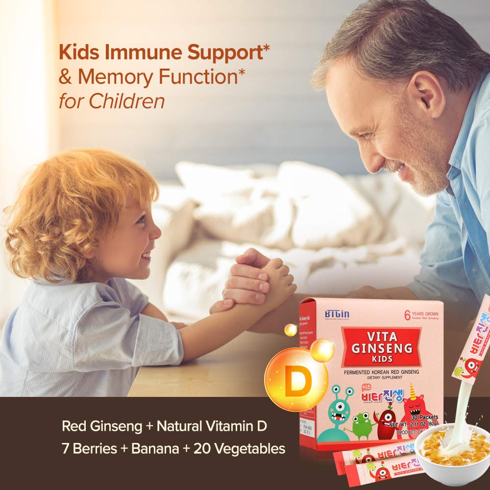 BTGIN Vita Ginseng Kids banana flavor mix appealing to kids