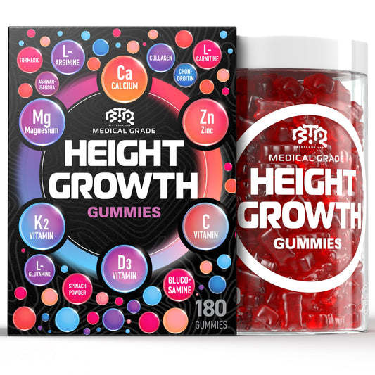 BTQ Bioteque Lab height growth gummies packshot for daily bone-support nutrition