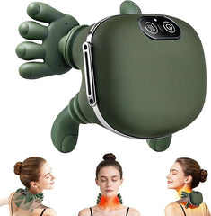 BTUASSDY cordless neck massager front view shows portable design for travel relief.
