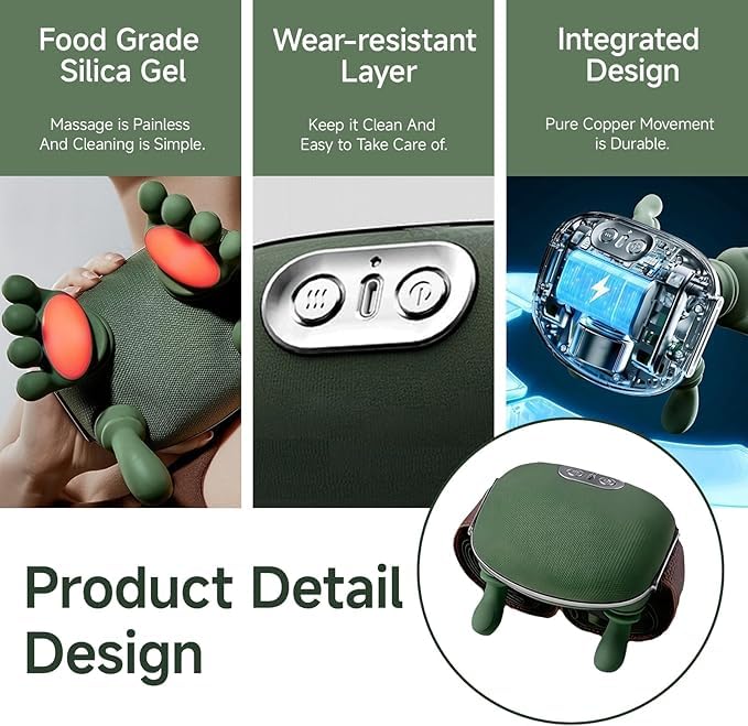 BTUASSDY ergonomic neck curves contour to shoulders for targeted tension relief.