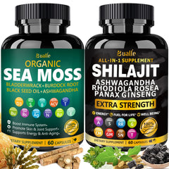 Bualle Sea Moss Shilajit Bundle front bottle for daily wellness