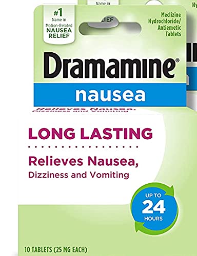 Bubbacare Dramamine-N Long Lasting bottle front view for quick nausea relief on the go