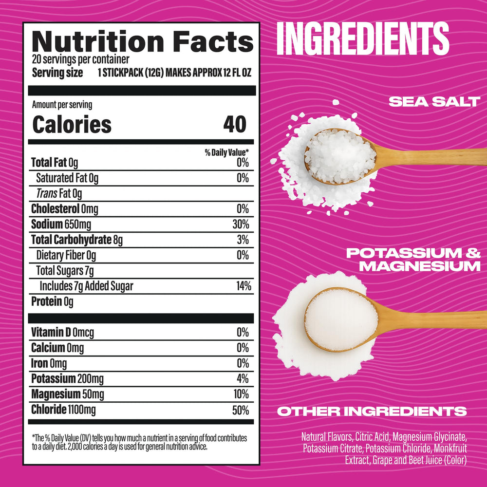 BUBS Naturals Hydrate sticks close-up highlighting convenient on-the-go electrolyte packets.