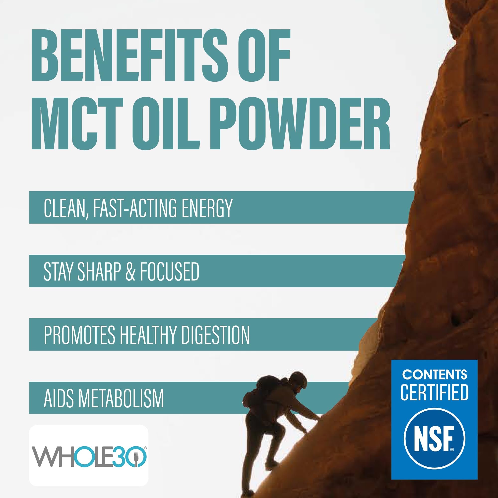 Pouring MCT powder into coffee reveals creamy, dairy-free texture and easy blend.