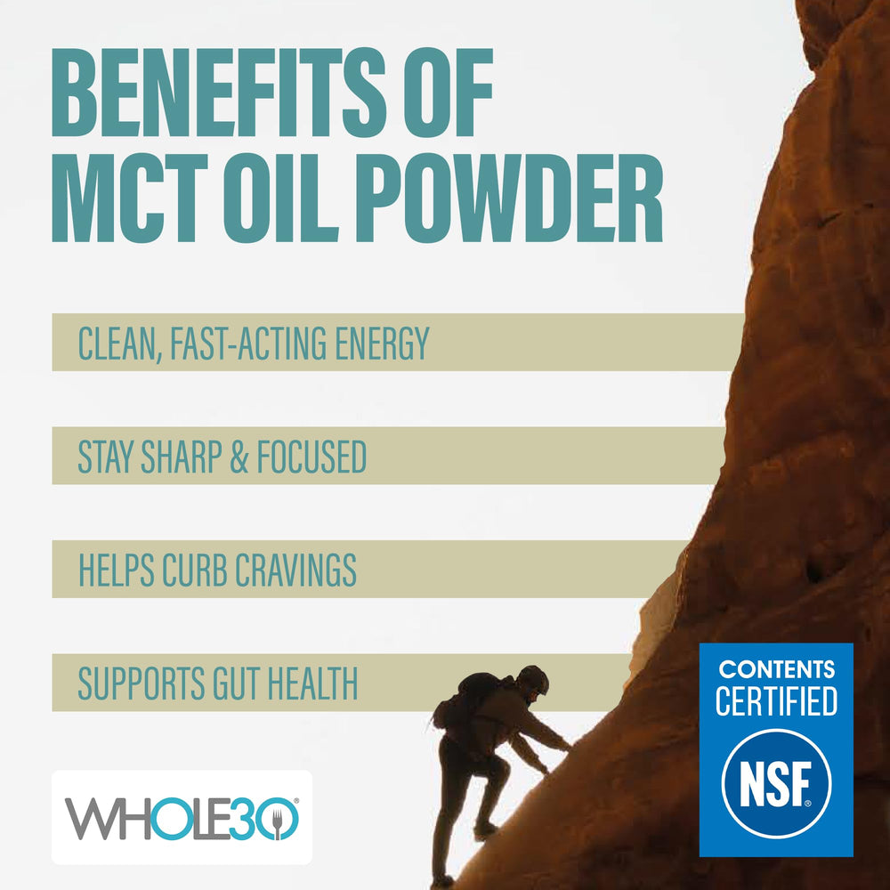BUBS Naturals MCT powder added to coffee for dairy-free creaminess.