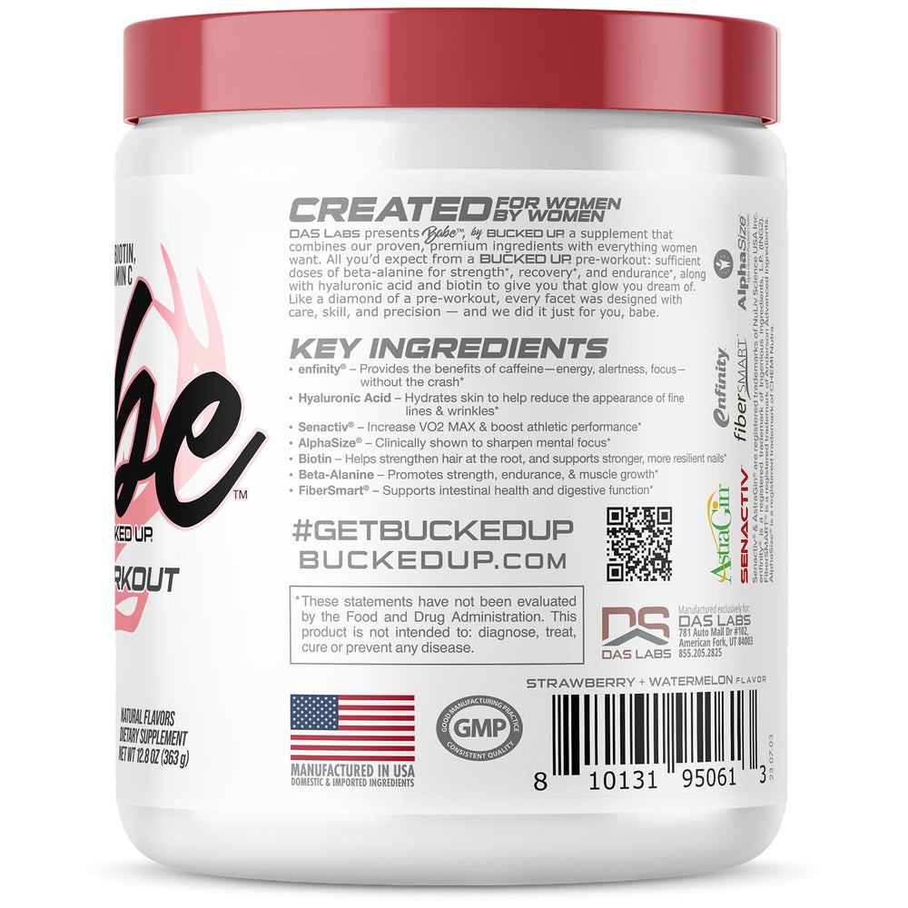 Bucked Up Babe Enfinity energy visual, clean focus during workouts.