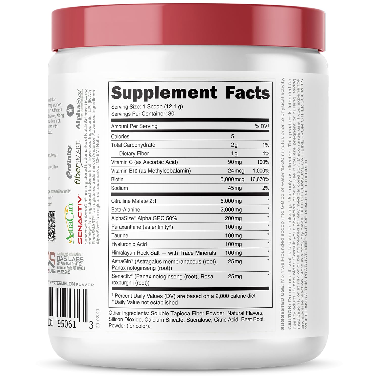 Bucked Up Babe Watermelon Splash dissolving powder for quick, smooth mixing.