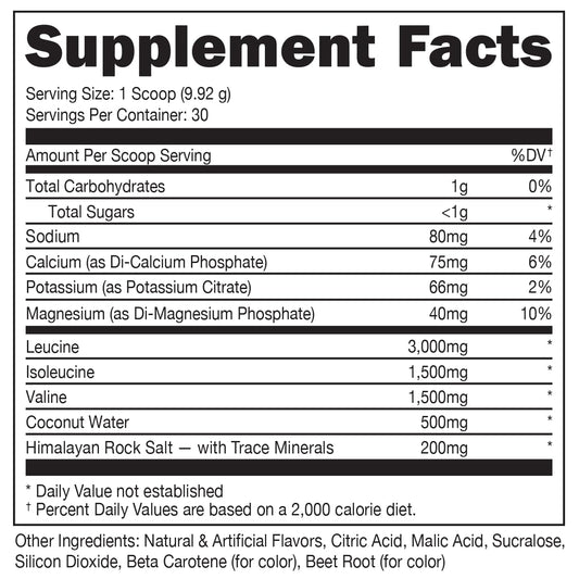 Scoop of Bucked Up BCaa 2:1:1 dissolves in water for pre-workout fuel.