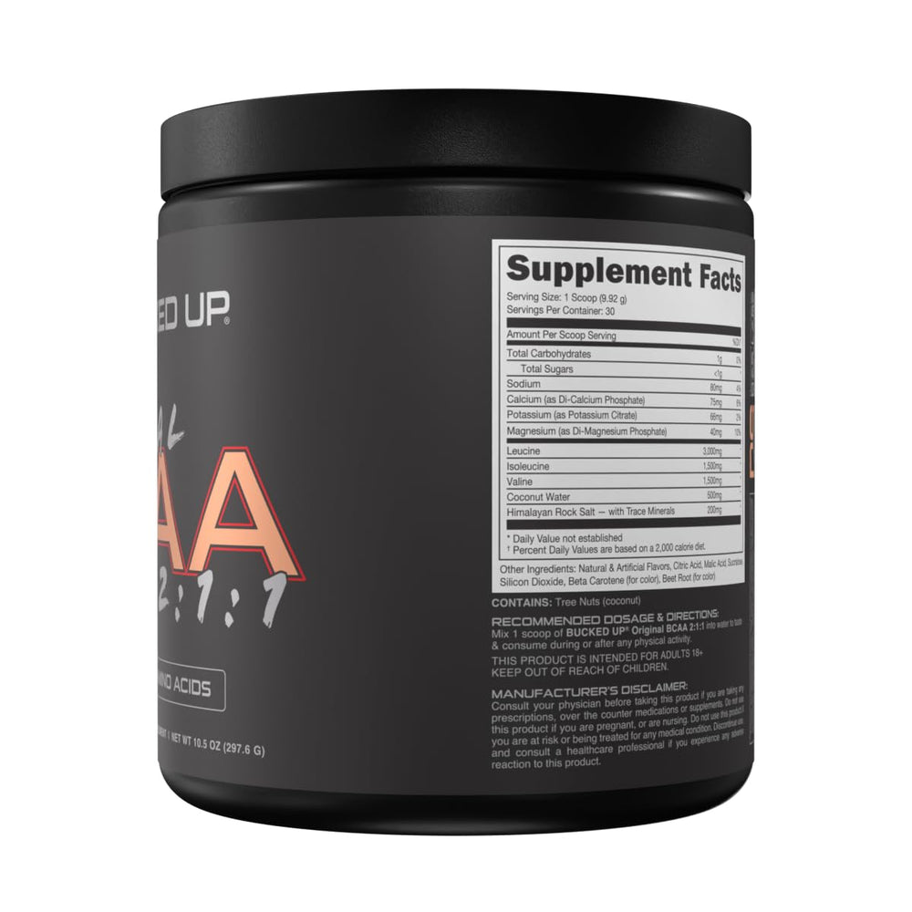 Front label highlights 30 servings of Peach Ring flavor for ongoing training.