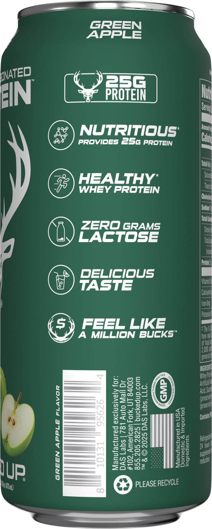 Peach Mango Bucked Up protein soda can ready for on the go use.
